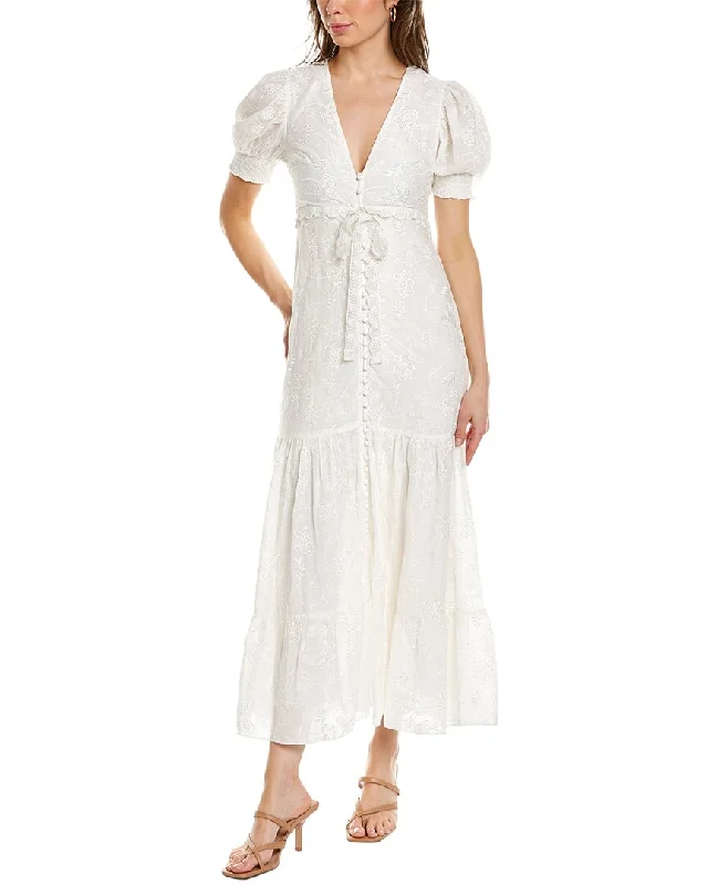 alice + olivia Stori Midi Dress Trendy Ruffled Sleeve Midi Dress