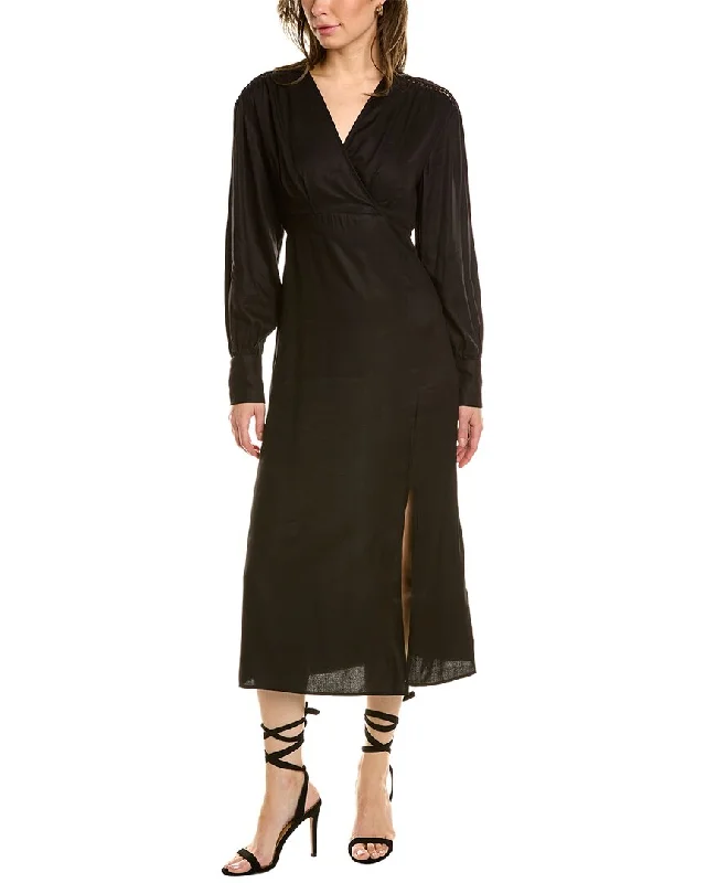 ANNA KAY Midi Dress Elegant Satin Button Midi Dress
