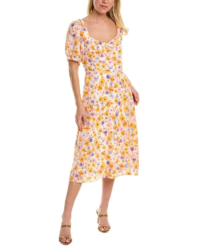 BCBGeneration Bubble Crepe Midi Dress Comfortable Ruched Midi Dress