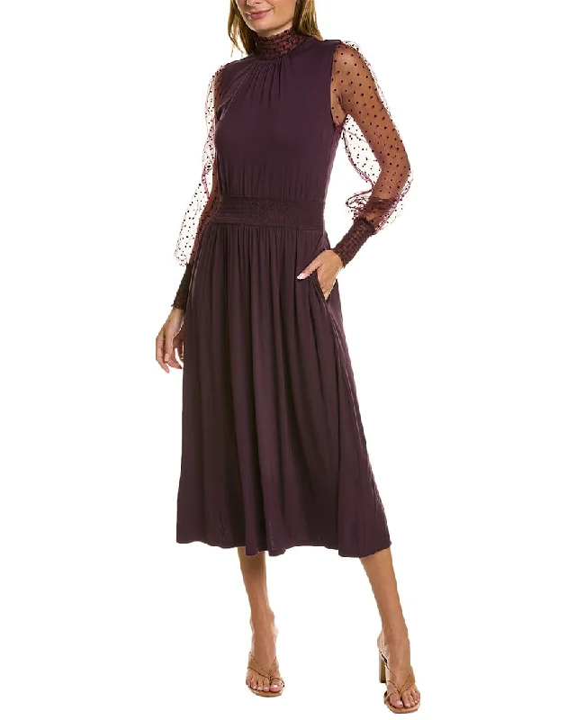 Boden Tulle Sleeve Midi Dress Comfortable Short Sleeve Midi Dress