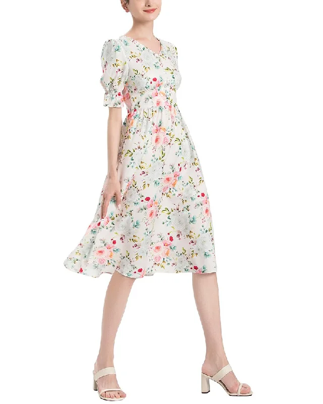 BURRYCO Midi Dress Stylish Off-Shoulder Ruffle Dress