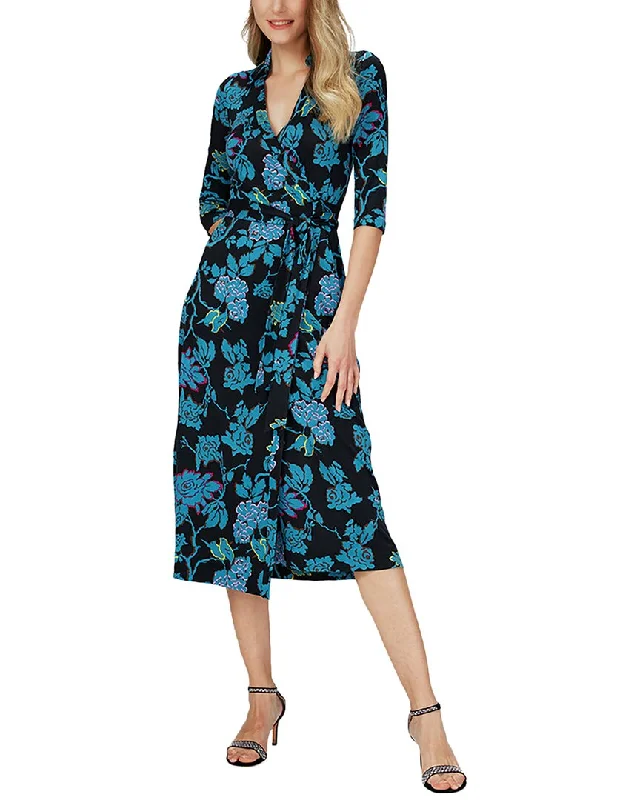 Diane von Furstenberg Abigail Silk Midi Dress Elegant Maxi-Midi Hybrid Dress