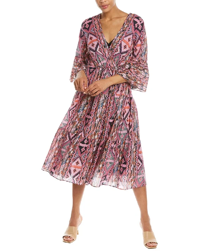 Kobi Halperin Rosa Midi Dress Elegant Satin Button Midi Dress