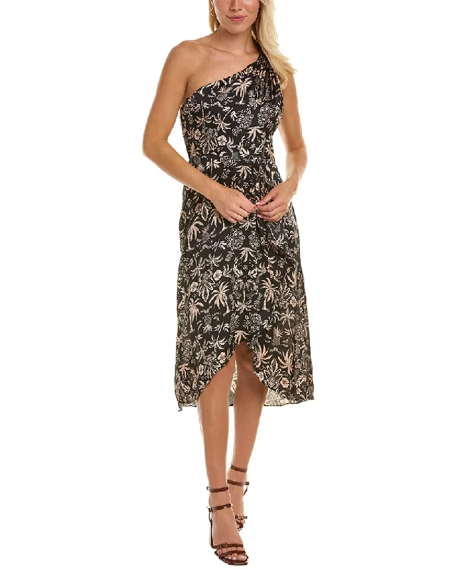 Laundry by Shelli Segal One-Shoulder Midi Dress Trendy A-Line Midi Dress