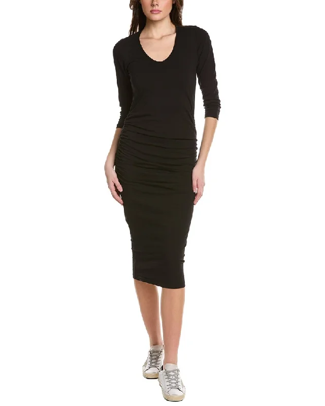 Michael Stars Ruched Midi Dress Fashionable Casual Midi Dress