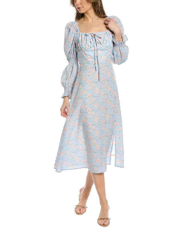 Moonsea Floral Midi Dress Fashionable Plaid Midi Dress