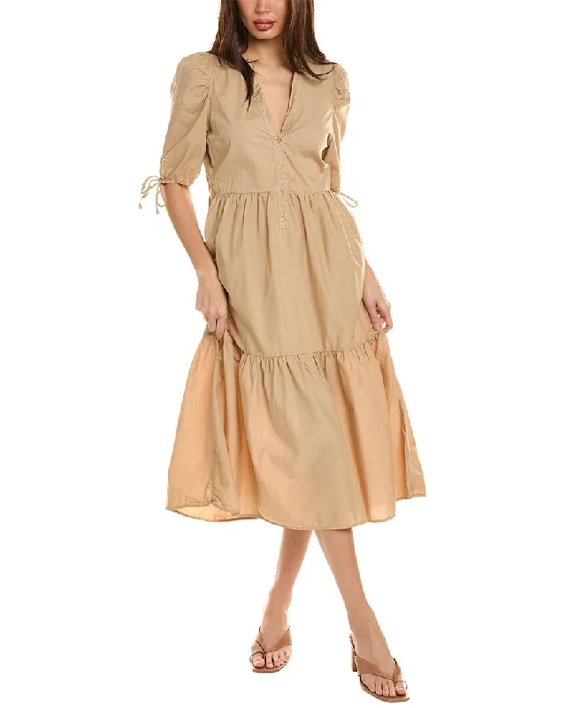 Nation LTD Dustin Romantic Midi Dress Stylish Midi Dress with Cuffs
