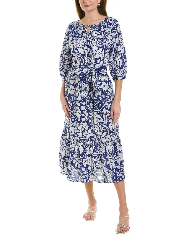 Pomegranate Ruffle Midi Dress Stylish Button-Up Midi Dress