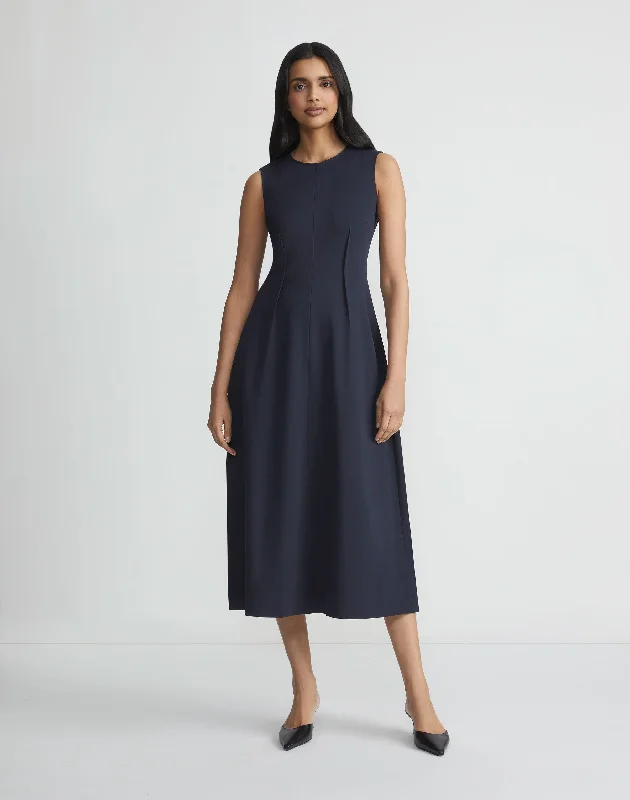 Punto Milano Flared Midi Dress Fashionable Fitted Midi Dress