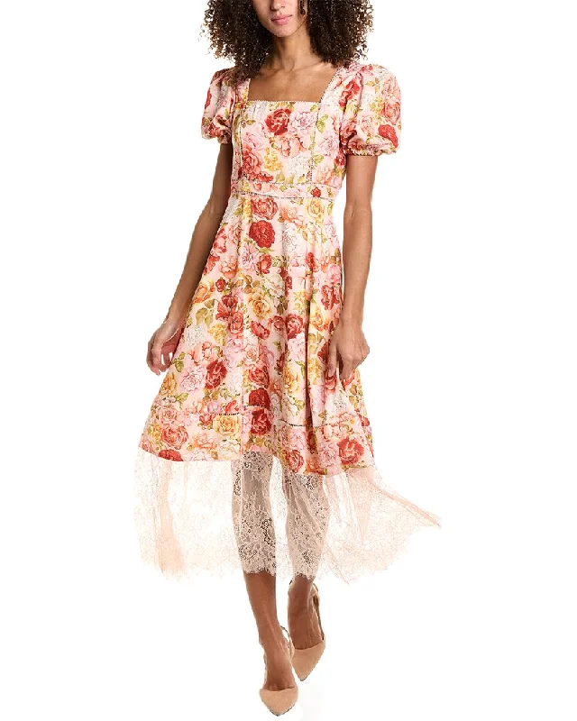 Rachel Parcell Puff Sleeve Midi Dress Stylish Wraparound Midi Dress
