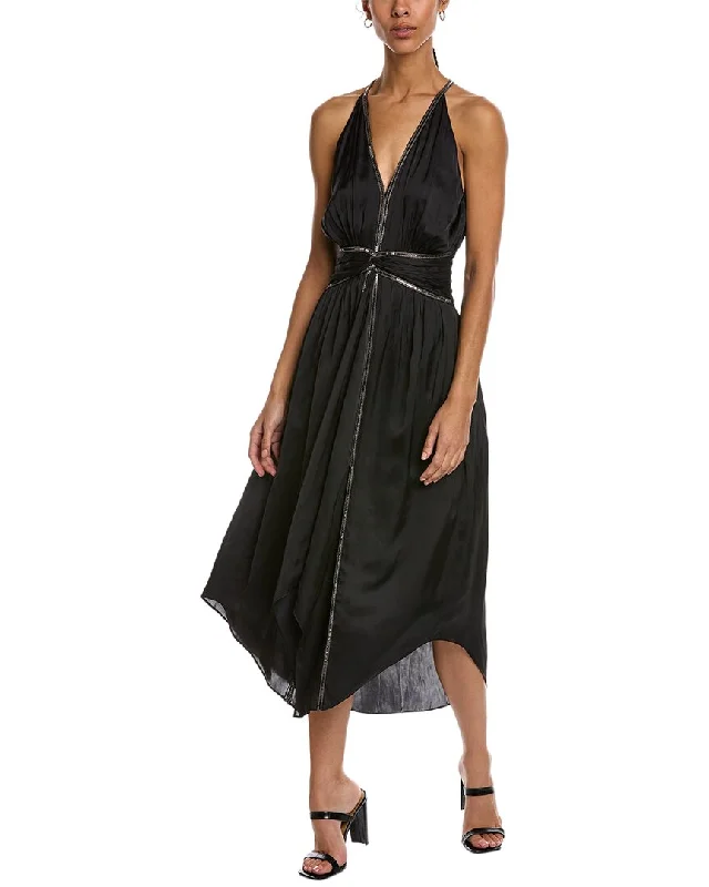 Ramy Brook Melanie Midi Dress Trendy Square Neck Midi Dress