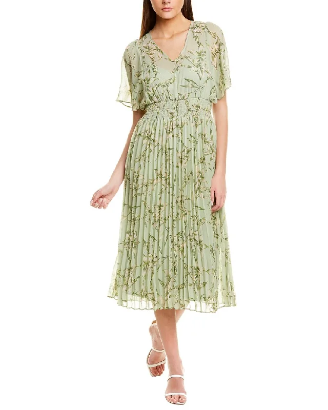 Taylor Smocked Midi Dress Fashionable High-Low Midi Dress