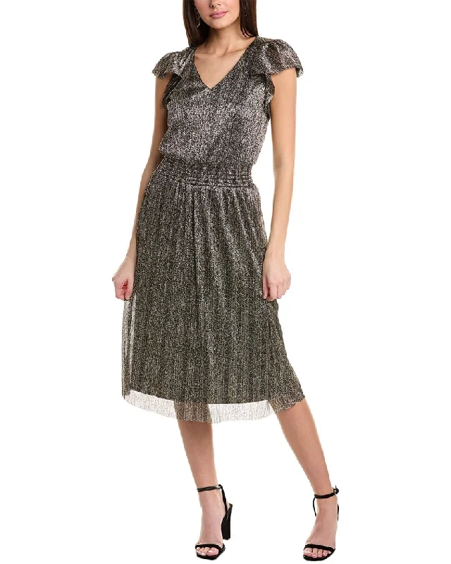 Vince Camuto Ruffle Midi Dress Stylish Animal Print Midi Dress