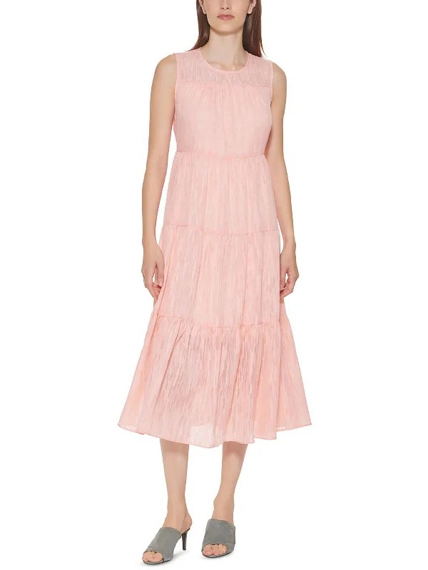 Womens Chiffon Calf Midi Dress Chic Bohemian Midi Dress