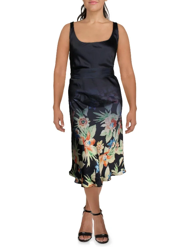 Womens Floral Long Midi Dress Stylish Off-Shoulder Ruffle Dress