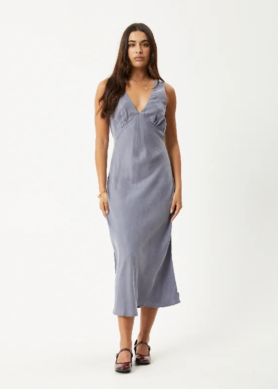 AFENDS Womens Gia - Cupro Maxi Dress - Marlin Stylish Boho Maxi Dress