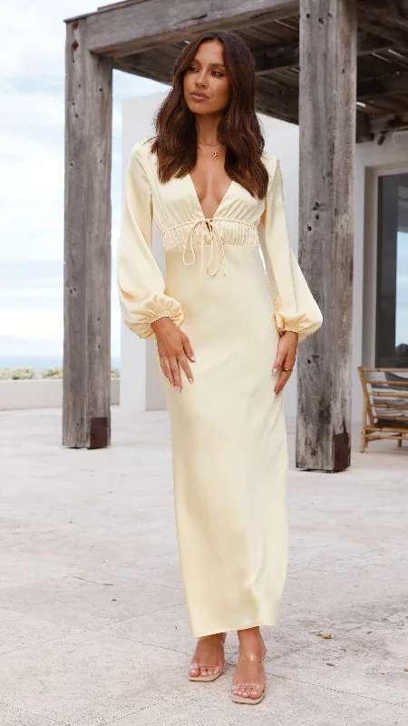 Amara Maxi Dress - Yellow Trendy Maxi Dress with Straps