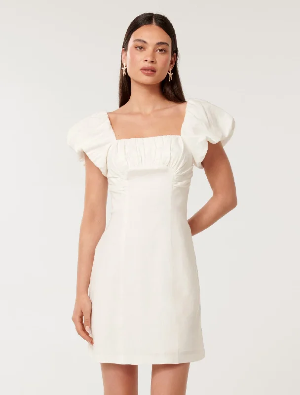 Aspen Ruched Mini Dress Elegant Mini Dress with Pleats