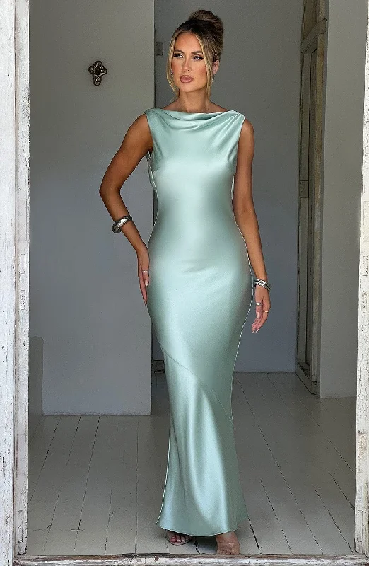Azuri Maxi Dress - Turquoise Elegant Pleated Maxi Dress