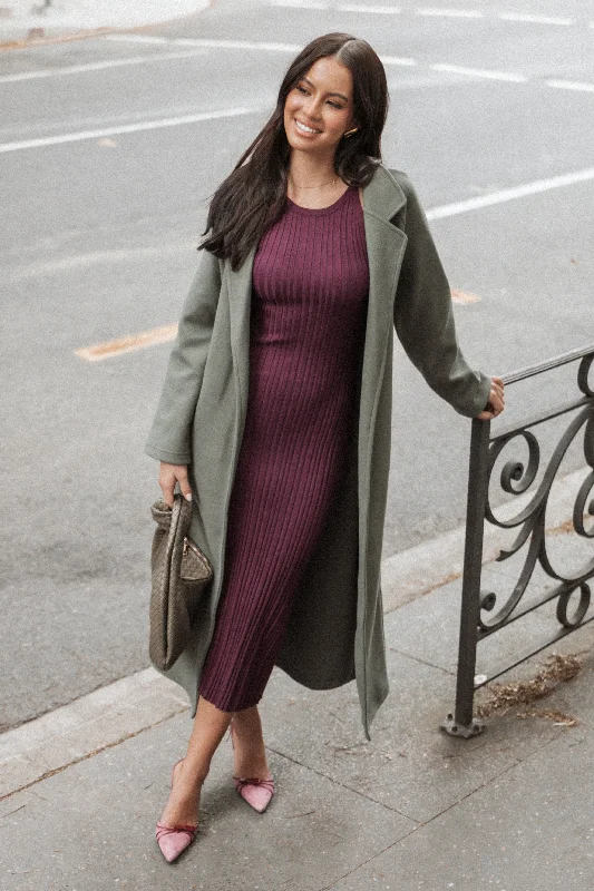 Brighton Maxi Dress - Plum Comfortable Long-Sleeve Maxi Dress