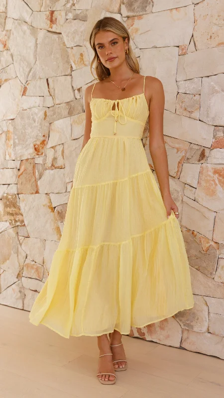 Cove Maxi Dress - Yellow Stylish Boho Maxi Dress