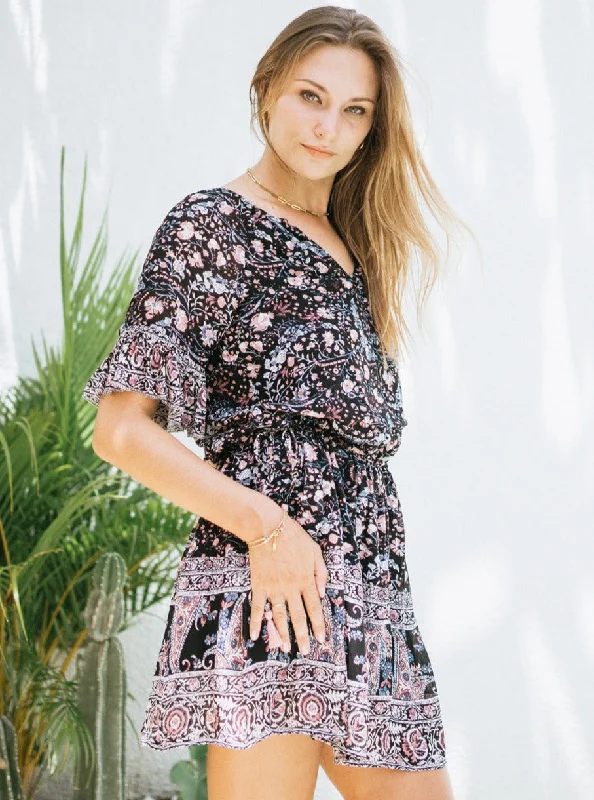 Flora Mini Dress - Night Bloom Chic Sleeveless Mini Dress