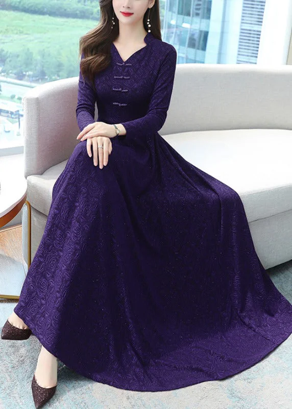 French Purple Jacquard Extra Large Hem Cotton Maxi Dresses Fall OO044 Cozy Ribbed Maxi Dress French Purple Jacquard Extra Large Hem Cotton Maxi Dresses Fall OO044 Cozy Ribbed Maxi Dress