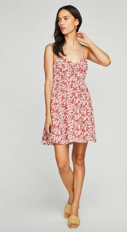 GENTLE FAWN Rory Floral Mini Dress Elegant Satin Lace Mini Dress