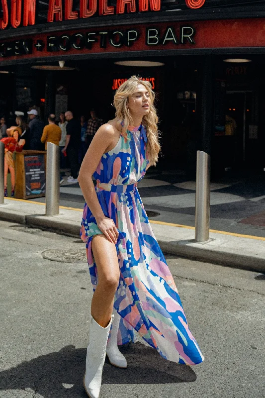 PORTRAIT OF A LADY ON WOVEN MAXI DRESS Elegant Boho Maxi Dress