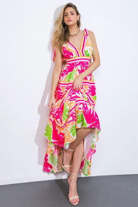 TAKE THE TRAILS WOVEN MAXI DRESS Elegant Maxi Dress with Drapes