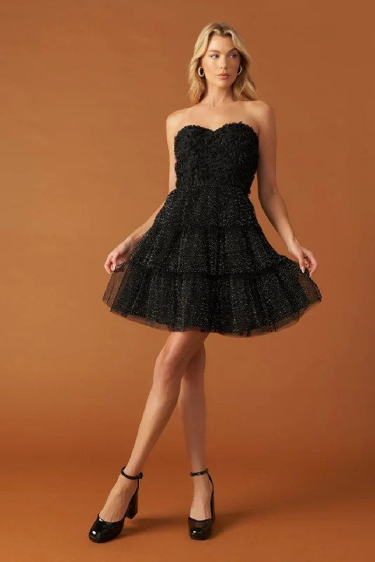 ONE THING AT A TIME WOVEN MINI DRESS Elegant Satin Lace Mini Dress