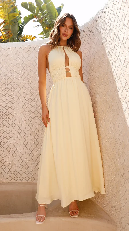 Ivy Maxi Dress - Yellow Elegant Sleeveless Maxi Dress