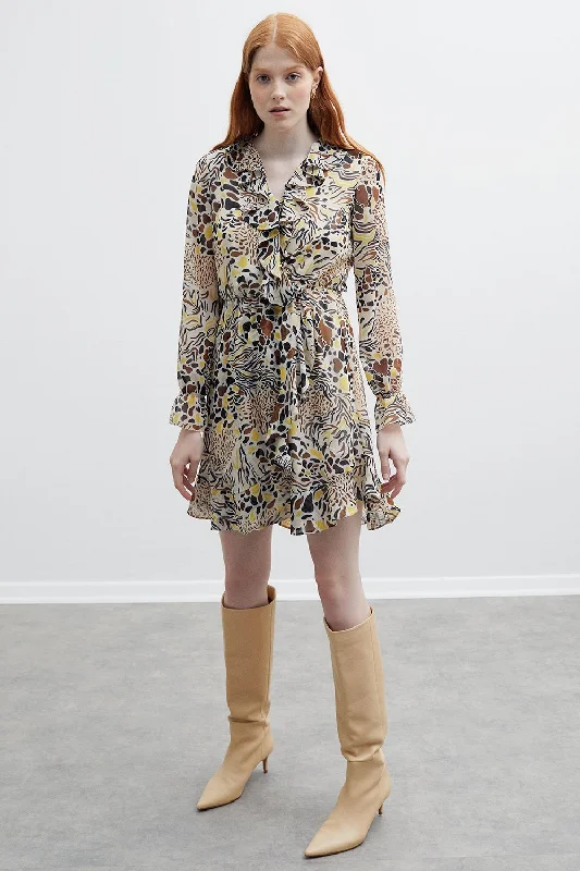 Jurgen Mini Dress Cozy Wraparound Mini Dress