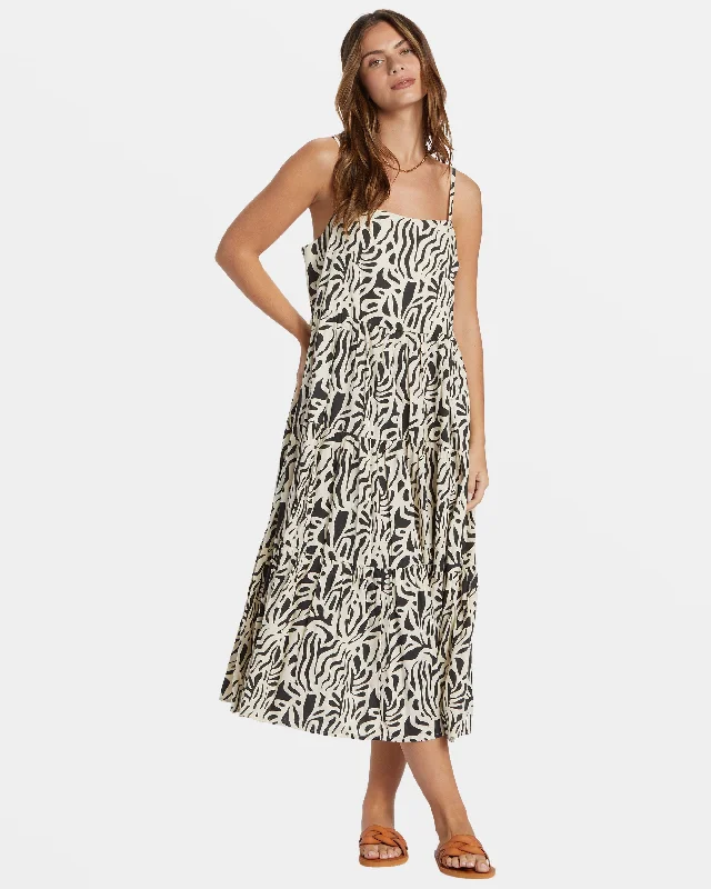 La Cala Tiered Maxi Dress - Black Sands Classic A-Line Maxi Dress