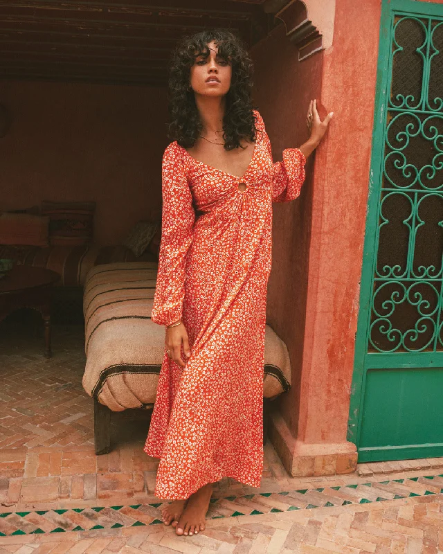Last Call Maxi Dress - Fire Side Fashionable High-Low Maxi Dress