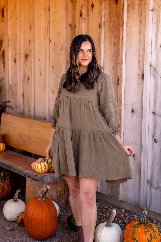 Hailey Mini Dress | Ash Olive Trendy Floral Mini Dress