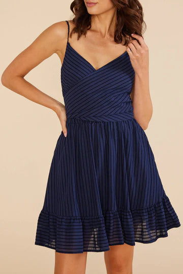 MINK PINK ARIELLE MINI DRESS INK Casual High-Waist Mini Dress