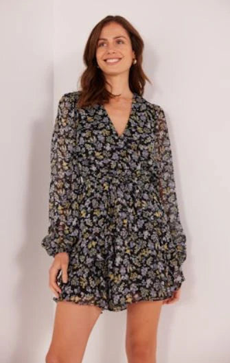 MINK PINK TAYLEE LONG SLEEVE MINI DRESS Stylish Button-Down Mini Dress