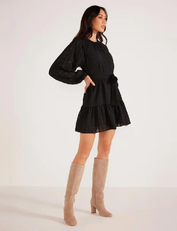 MinkPink Clarence Chiffon Mini Dress Casual V-Neck Mini Dress