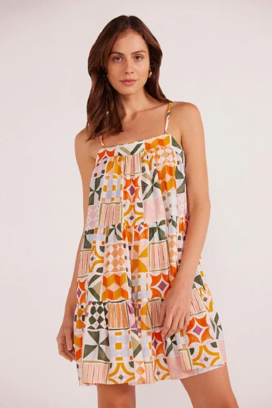 Louisa Tiered Mini Dress Trendy Wraparound Mini Dress