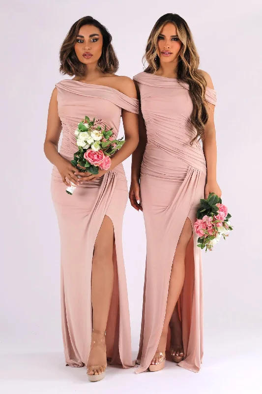 NADINE Maxi Dress - Dusty Pink Chic Summer Floral Maxi Dress