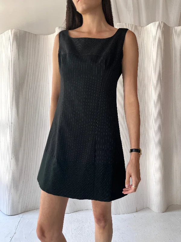 Plein Sud 1990s Wool Mini Dress Stylish Sweetheart Neck Mini Dress