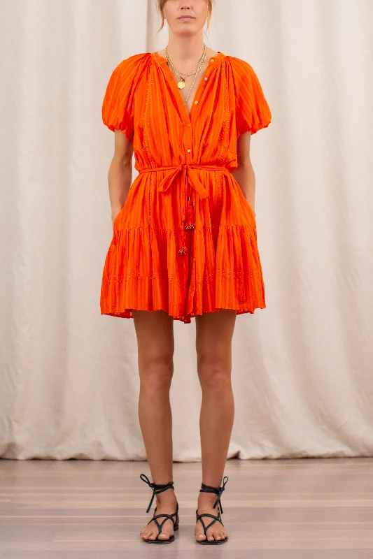 Poppy Pheme Puff Sleeve Mini Dress Comfortable Boho Mini Dress