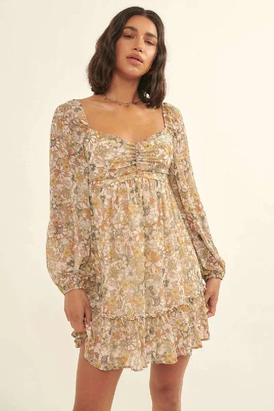 A Floral Print, Woven Mini Dress Stylish Spaghetti Strap Mini Dress