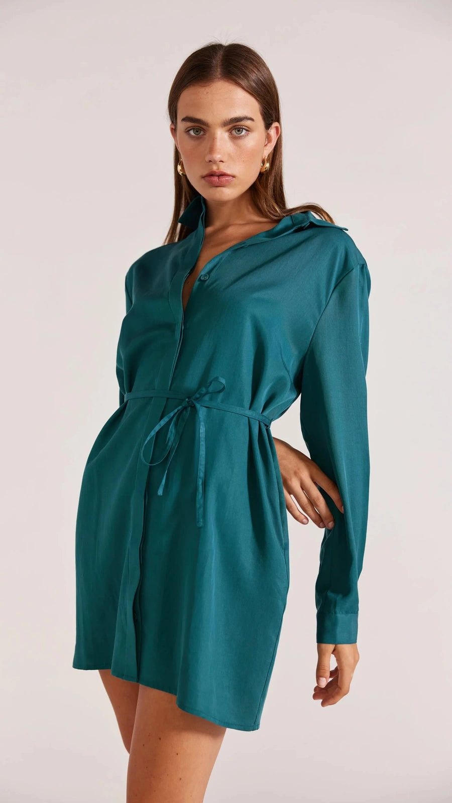 STAPLE THE LABEL LEILA MINI DRESS EMERALD Stylish Spaghetti Strap Mini Dress