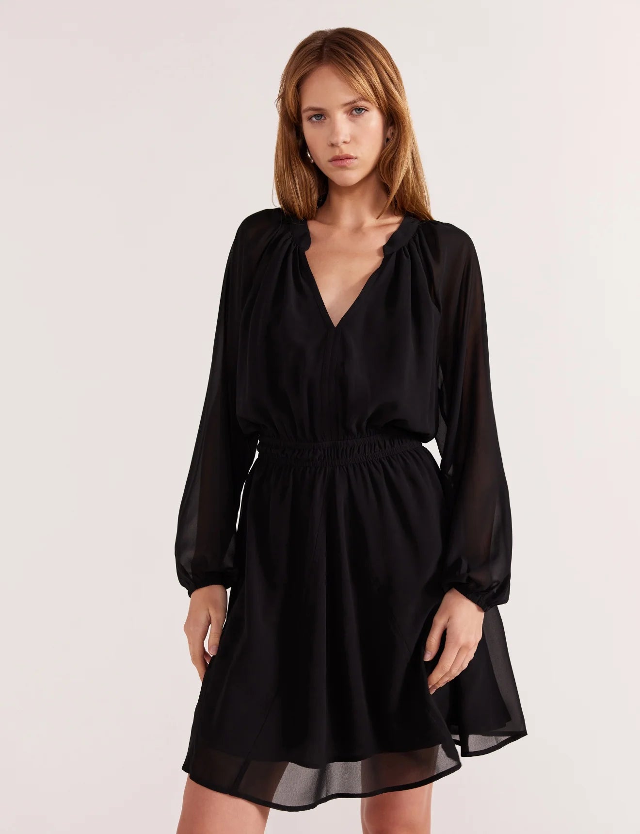 STAPLE THE LABEL MILLA MINI DRESS BLACK Elegant Lace-Up Mini Dress