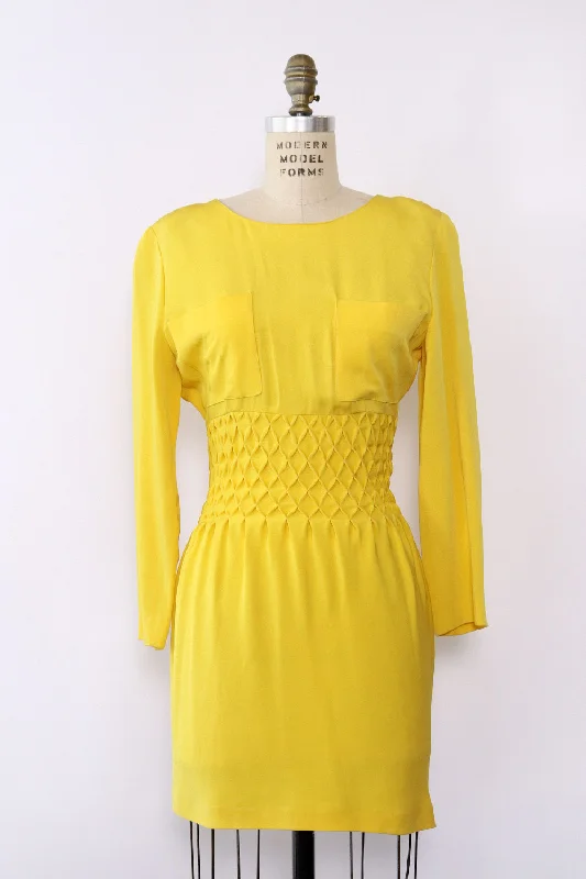Sunny Smocked Mini Dress S/M Trendy Bodycon Mini Dress