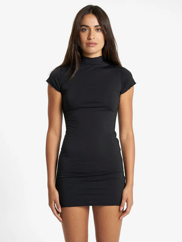 THRILLS BAILEY MINI DRESS BLACK Fashionable Mini Dress with Pockets