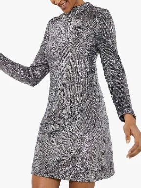 Velvet Sequin Mini Dress Trendy Mesh Mini Dress