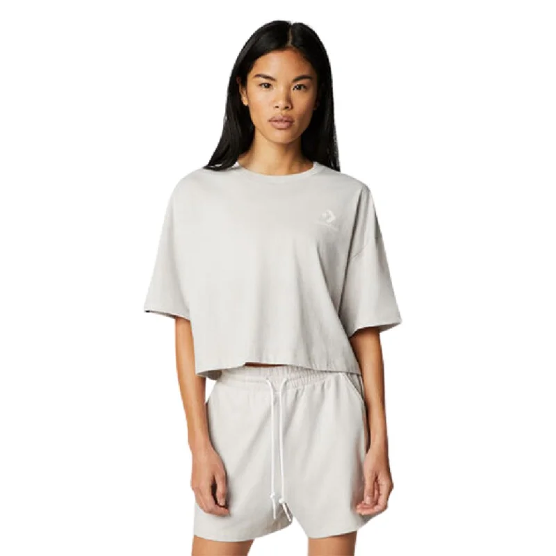 Heathered Cropped T-Shirt Casual Formal Business